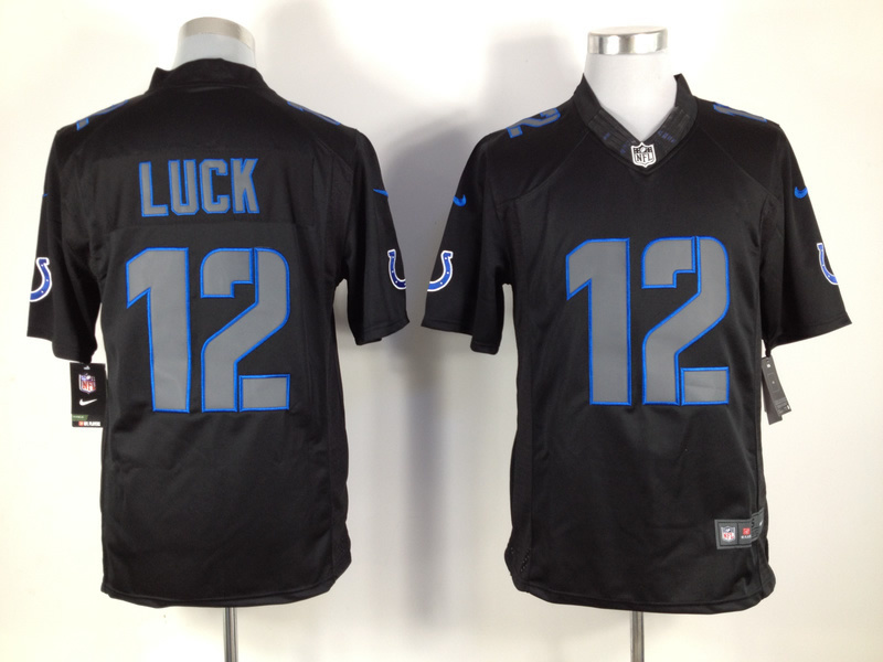 Men's Indianapolis Colts Andrew Luck #12 Black Jersey